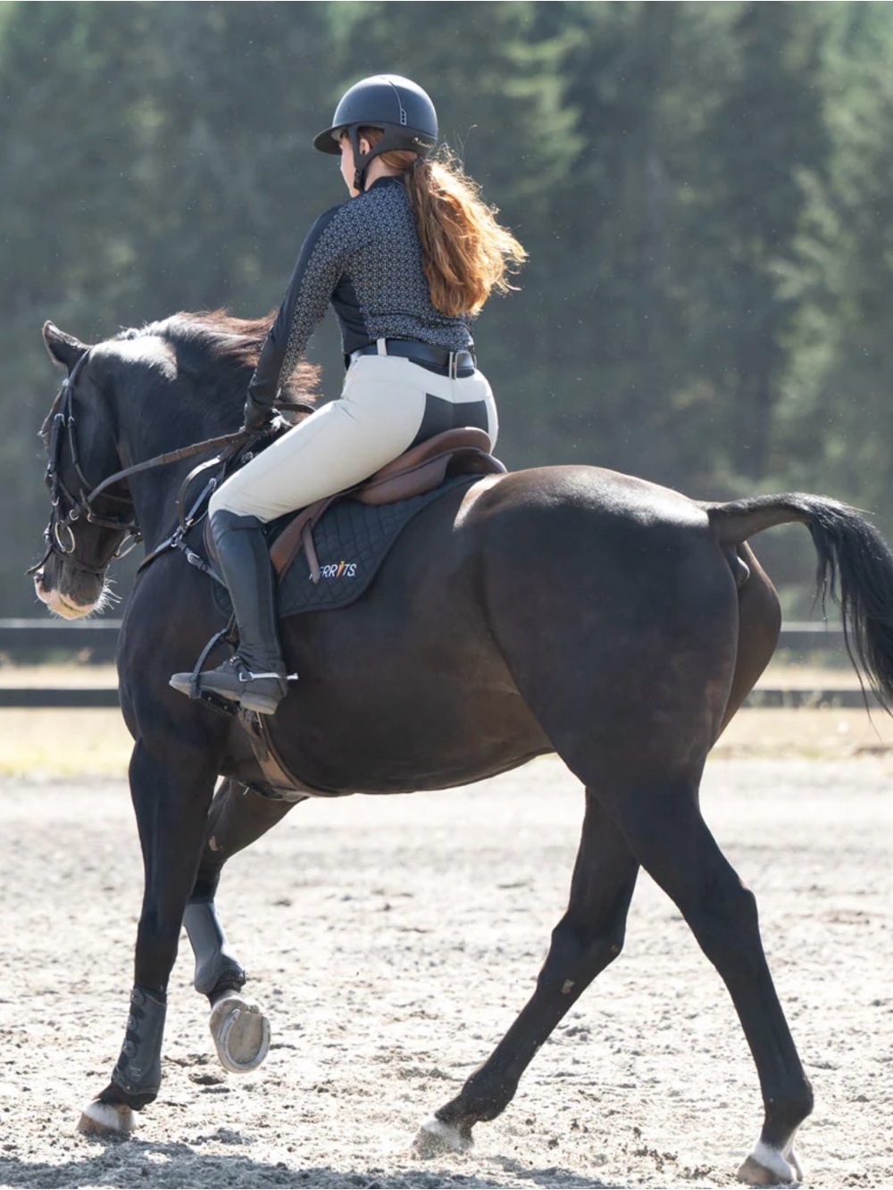 Kerrits Full Seat Riding Breech Equestrian Beige and Black Riding Pants